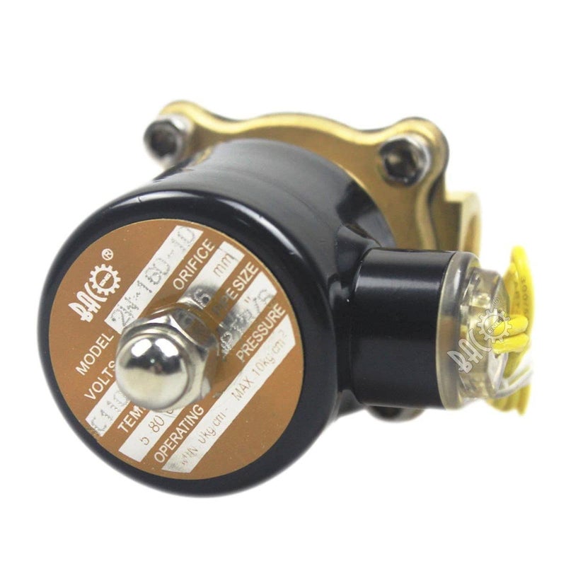BACOENG VITON 3/8" Brass Electric Solenoid Valve, 12V DC Normally Closed - Image 2